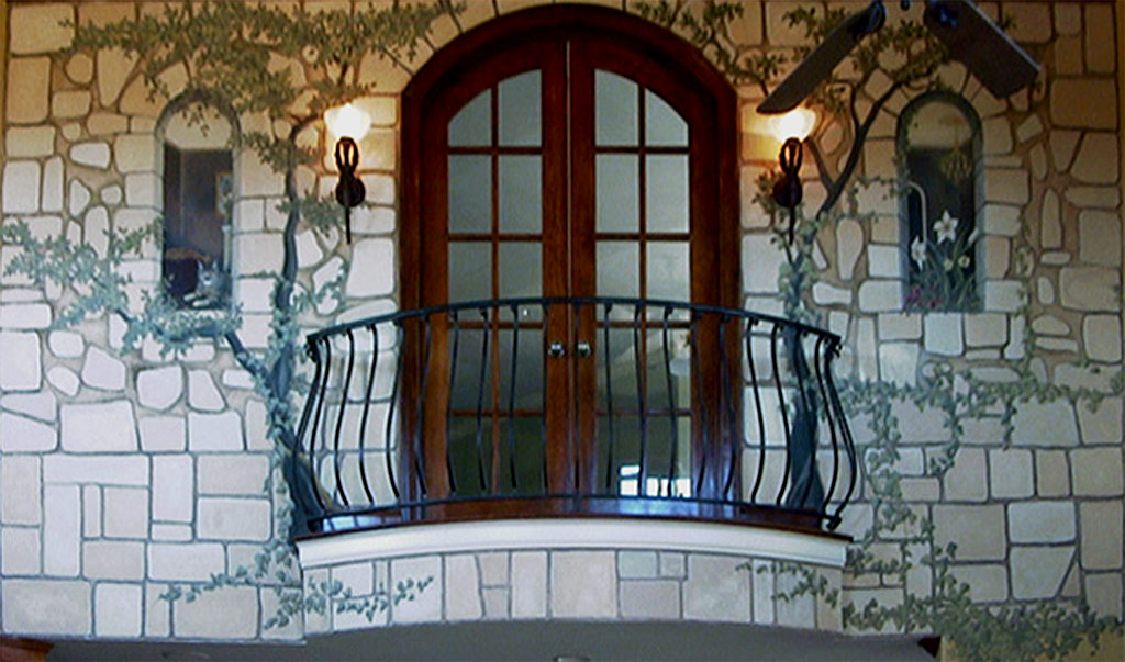 stucco stone and Trompe l'oeil