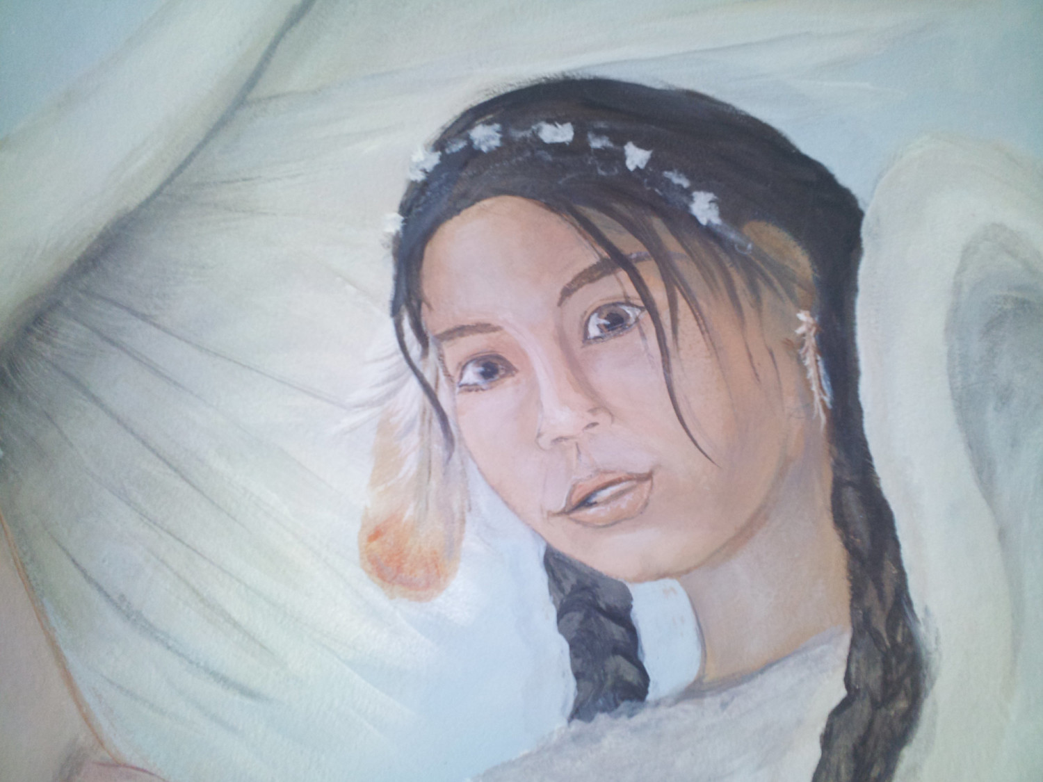 A close-up of one of the Angels