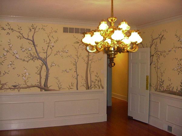 Beautiful oriental dining room mural